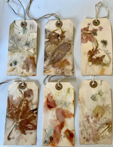 Ecodyed art tags