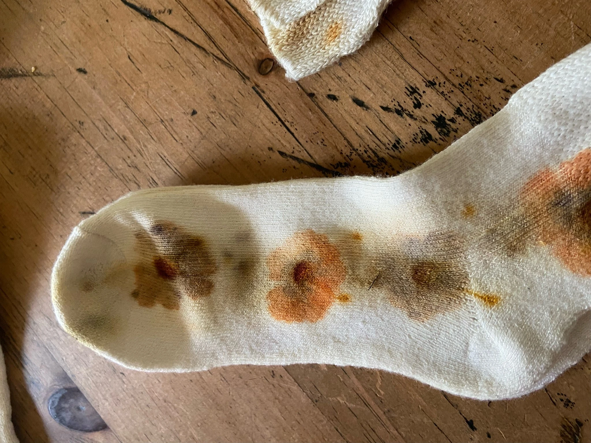 Floral socks - orange colours